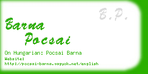 barna pocsai business card